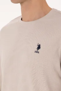 US Polo Assn. Men Regular Fit Crew Neck Stone Sweatshirt - Image 7