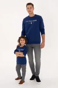 US Polo Assn. Men Regular Fit Crew Neck Indigo Thin Basic Sweatshirt - Image 4