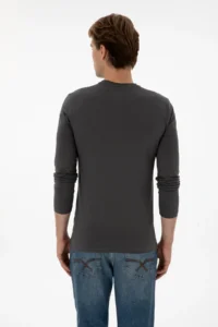 US Polo Assn. Men slim Fit Crew Neck Gray single jersey Basic Sweatshirt - Image 5