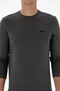 US Polo Assn. Men slim Fit Crew Neck Gray single jersey Basic Sweatshirt - Image 6
