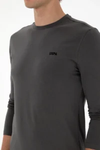 US Polo Assn. Men slim Fit Crew Neck Gray single jersey Basic Sweatshirt - Image 7