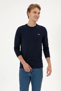 US Polo Assn. Men slim Fit Crew Neck NAVY BLUE single jersey Basic Sweatshirt - Image 3