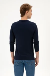 US Polo Assn. Men slim Fit Crew Neck NAVY BLUE single jersey Basic Sweatshirt - Image 5