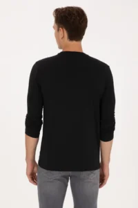 US Polo Assn. Men slim Fit Crew Neck Black single jersey Basic Sweatshirt - Image 5