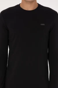 US Polo Assn. Men slim Fit Crew Neck Black single jersey Basic Sweatshirt - Image 6