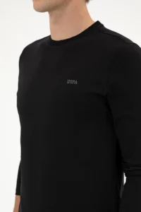 US Polo Assn. Men slim Fit Crew Neck Black single jersey Basic Sweatshirt - Image 7