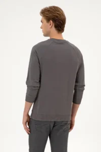 US Polo Assn. Men Regular Fit Crew Neck Gray Thin Basic Sweatshirt - Image 5