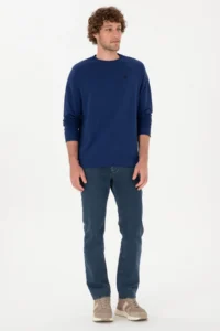 US Polo Assn. Men Regular Fit Crew Neck Indigo Thin Basic Sweatshirt - Image 4