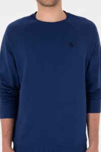 US Polo Assn. Men Regular Fit Crew Neck Indigo Thin Basic Sweatshirt - Image 6