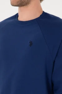 US Polo Assn. Men Regular Fit Crew Neck Indigo Thin Basic Sweatshirt - Image 7