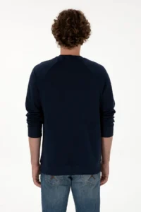 US Polo Assn. Men Regular Fit Crew Neck NAVY BLUE Thin Basic Sweatshirt - Image 5