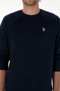US Polo Assn. Men Regular Fit Crew Neck NAVY BLUE Thin Basic Sweatshirt - Image 6