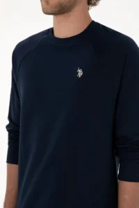 US Polo Assn. Men Regular Fit Crew Neck NAVY BLUE Thin Basic Sweatshirt - Image 7