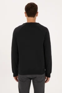 US Polo Assn. Men Regular Fit Crew Neck Black Thin Basic Sweatshirt - Image 5
