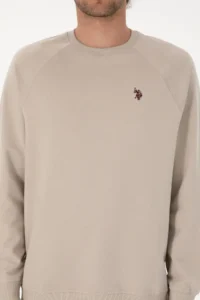 US Polo Assn. Men Regular Fit Crew Neck Stone Thin Basic Sweatshirt - Image 6