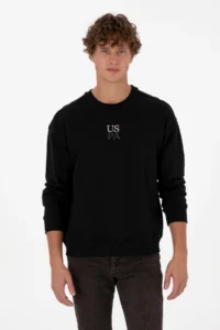 US Polo Assn. Men Crew Neck comfort Fit Black Basic Sweatshirt