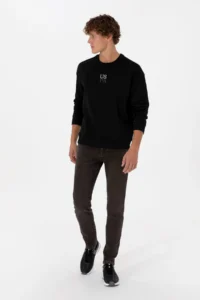 US Polo Assn. Men Crew Neck comfort Fit Black Basic Sweatshirt - Image 4