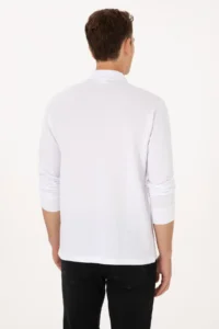 US Polo Assn. Men Regular Fit Polo Shirt Collar WHITE Basic Sweatshirt - Image 5