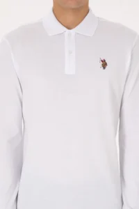 US Polo Assn. Men Regular Fit Polo Shirt Collar WHITE Basic Sweatshirt - Image 6