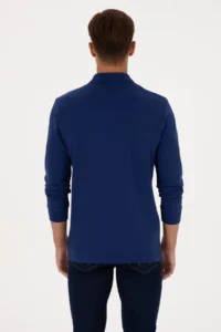 US Polo Assn. Men Regular Fit Polo Shirt Collar Indigo Basic Sweatshirt - Image 5