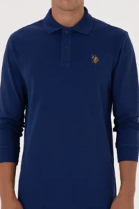 US Polo Assn. Men Regular Fit Polo Shirt Collar Indigo Basic Sweatshirt - Image 6
