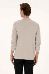 US Polo Assn. Men Regular Fit Polo Shirt Collar Stone Basic Sweatshirt - Image 5