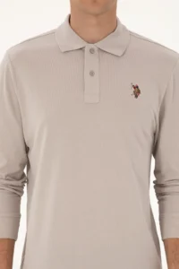 US Polo Assn. Men Regular Fit Polo Shirt Collar Stone Basic Sweatshirt - Image 6