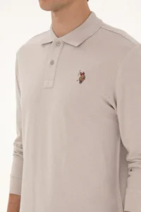 US Polo Assn. Men Regular Fit Polo Shirt Collar Stone Basic Sweatshirt - Image 7