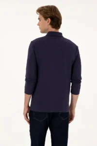 US Polo Assn. Men Regular Fit Polo Shirt Collar Plum Basic Sweatshirt - Image 5