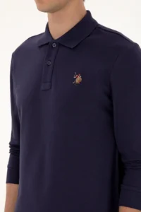 US Polo Assn. Men Regular Fit Polo Shirt Collar Plum Basic Sweatshirt - Image 7