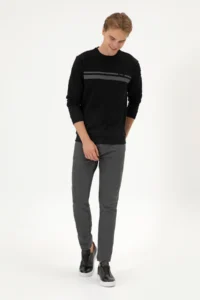 US Polo Assn. Men Regular Fit Crew Neck Black Thin Sweatshirt - Image 4