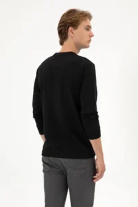 US Polo Assn. Men Regular Fit Crew Neck Black Thin Sweatshirt - Image 5
