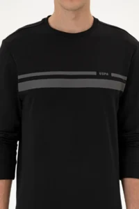 US Polo Assn. Men Regular Fit Crew Neck Black Thin Sweatshirt - Image 6