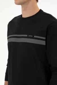 US Polo Assn. Men Regular Fit Crew Neck Black Thin Sweatshirt - Image 7
