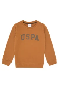 US Polo Assn. Boys' Camel Basic Crew Neck Sweatshirt - Image 3