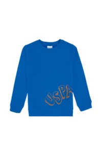 US Polo Assn. Boys' DARK BLUE Crew Neck Basic Sweatshirt - Image 3