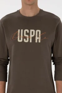 US Polo Assn. Men Regular Fit Crew Neck Mink Thin Sweatshirt - Image 6