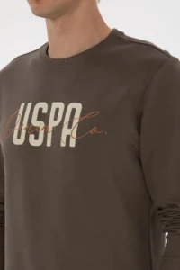US Polo Assn. Men Regular Fit Crew Neck Mink Thin Sweatshirt - Image 7