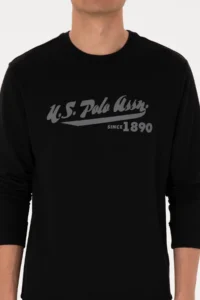 US Polo Assn. Men Crew Neck Regular Fit Black Thin Sweatshirt - Image 6