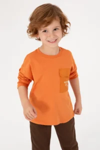 US Polo Assn. Boys' Copper Crew Neck single jersey Sweatshirt