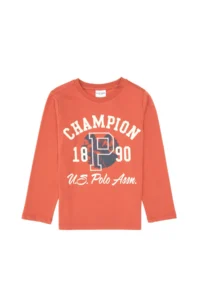 US Polo Assn. Boys' Dusty ROSE Crew Neck single jersey Sweatshirt