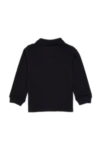 US Polo Assn. Boys' Black Polo Shirt Collar Basic Sweatshirt - Image 2