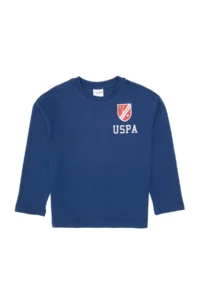 US Polo Assn. Boys' Indigo Crew Neck single jersey Sweatshirt - Image 3