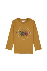 US Polo Assn. Boys' Mustard Crew Neck single jersey Sweatshirt - Image 3