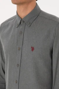 US Polo Assn. Men Gray Long Sleeve Basic Shirt - Image 7