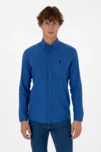 US Polo Assn. Men BLUE Long Sleeve Basic Shirt