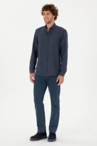 US Polo Assn. Men Indigo Long Sleeve Basic Shirt - Image 4