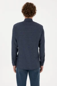 US Polo Assn. Men Indigo Long Sleeve Basic Shirt - Image 5