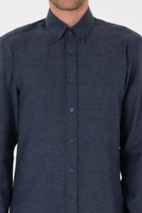 US Polo Assn. Men Indigo Long Sleeve Basic Shirt - Image 6