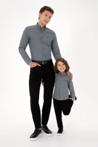 US Polo Assn. Boys' Anthracite Long Sleeve Basic Shirt - Image 4